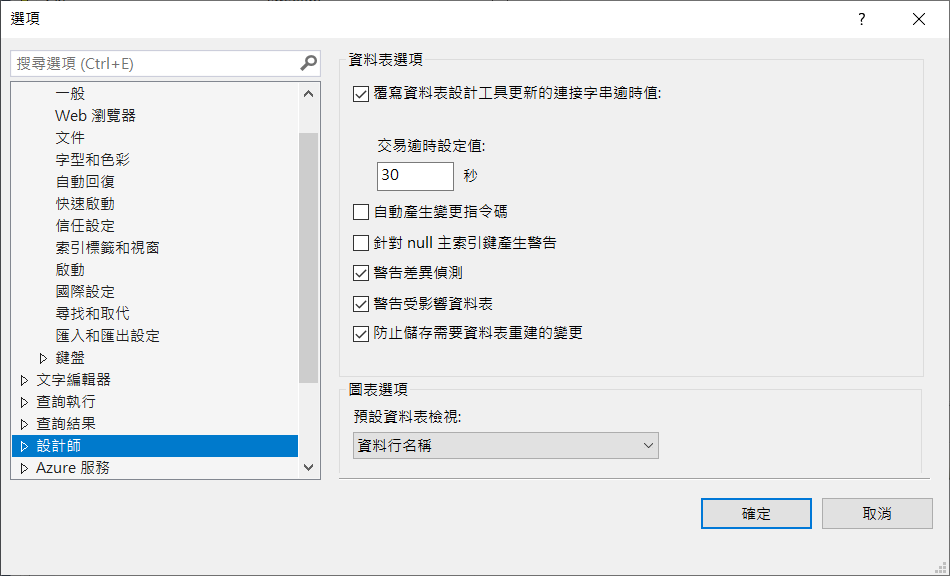 防止儲存需要資料表重建的變更